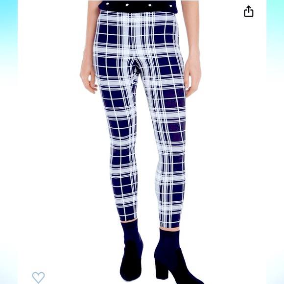 NWT MASION JULES ALL-OVER B&W PLAIDED 
BUSINESS DRESSY LEGGINGS/CASUAL PANTS - Picture 4 of 16